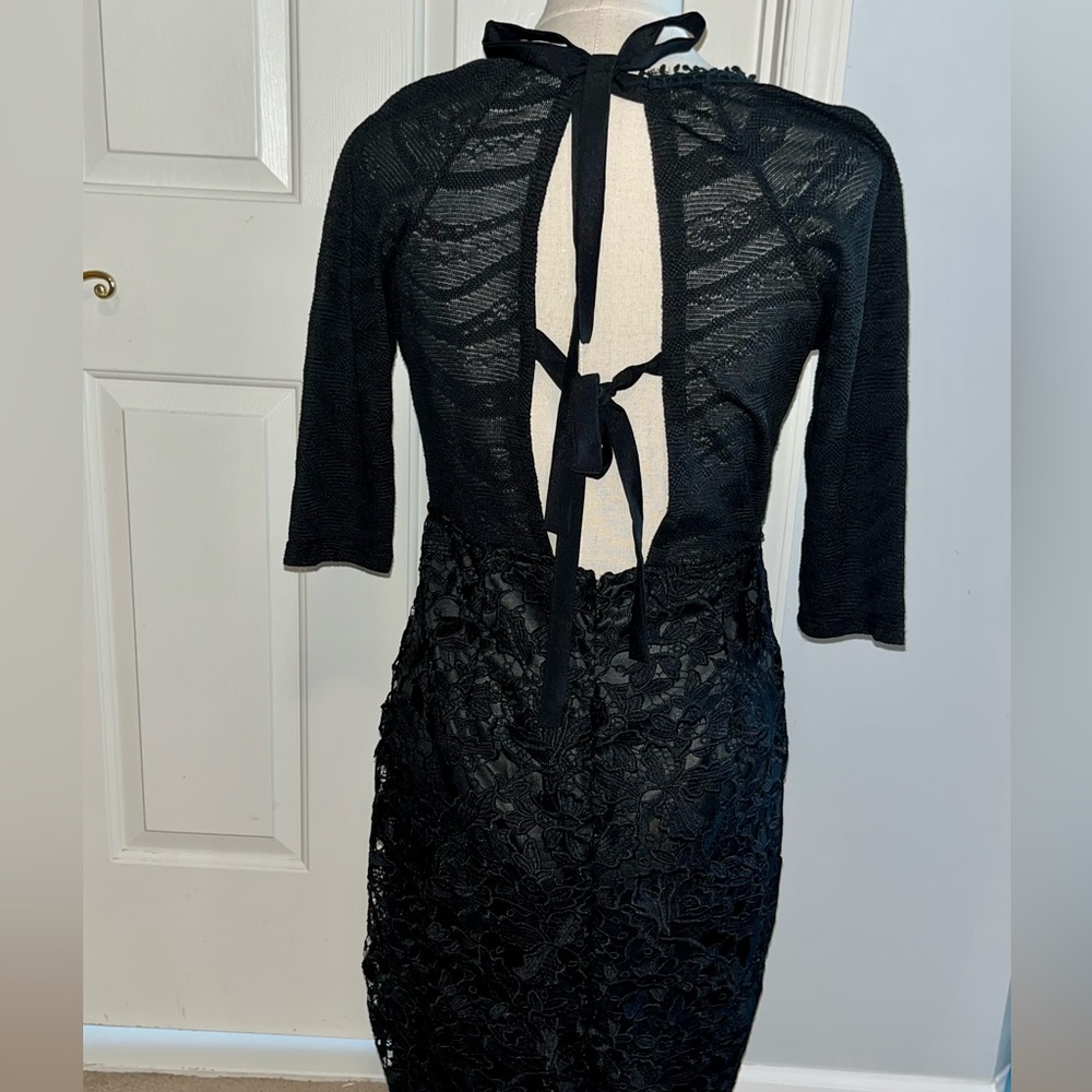 Esley open bow back sexy black dress